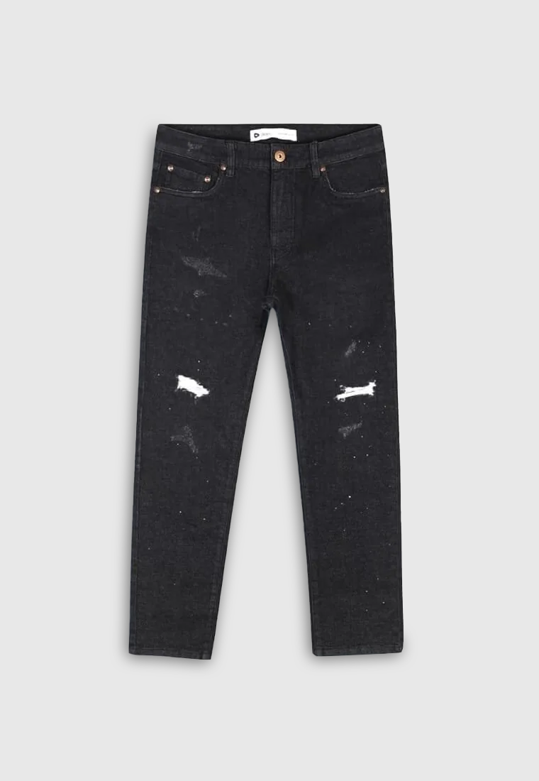 DEEN Black Paint Splattered Jeans