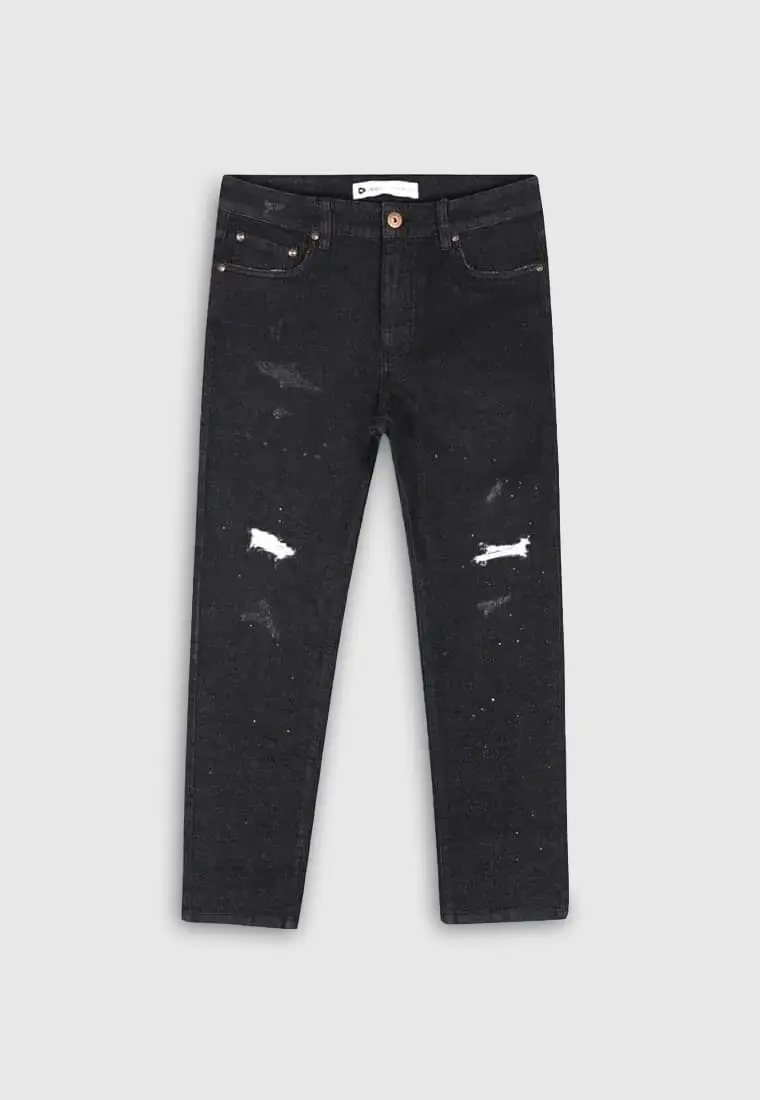 DEEN Black Paint Splattered Jeans