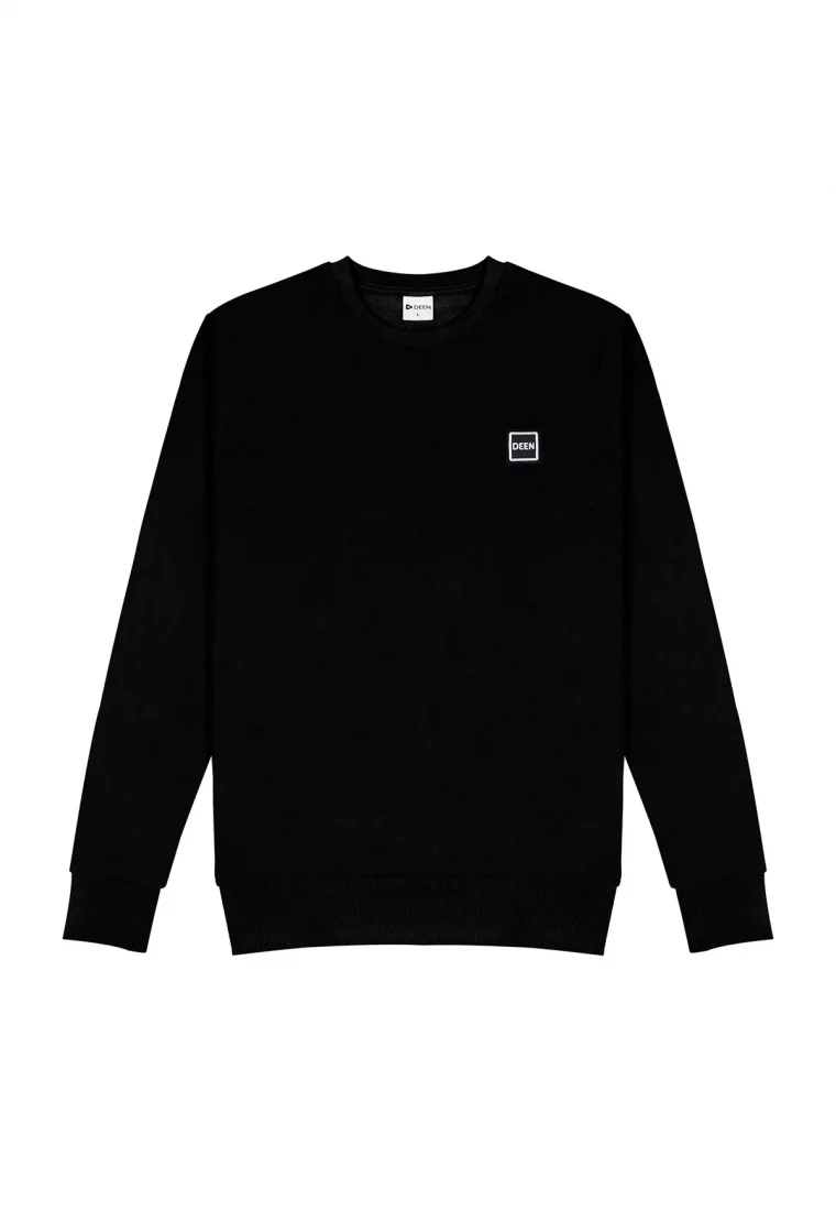 Black Sweatshirt in Cotton-Terry
