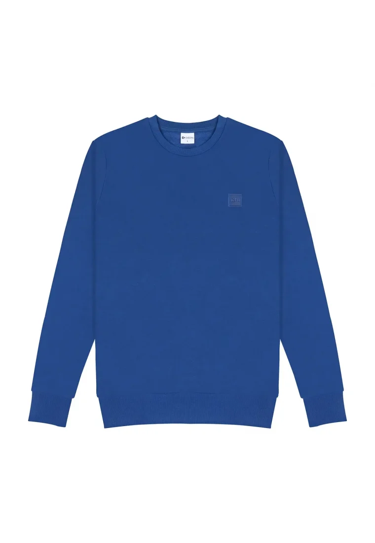 Blue Sweatshirt in Cotton-Terry