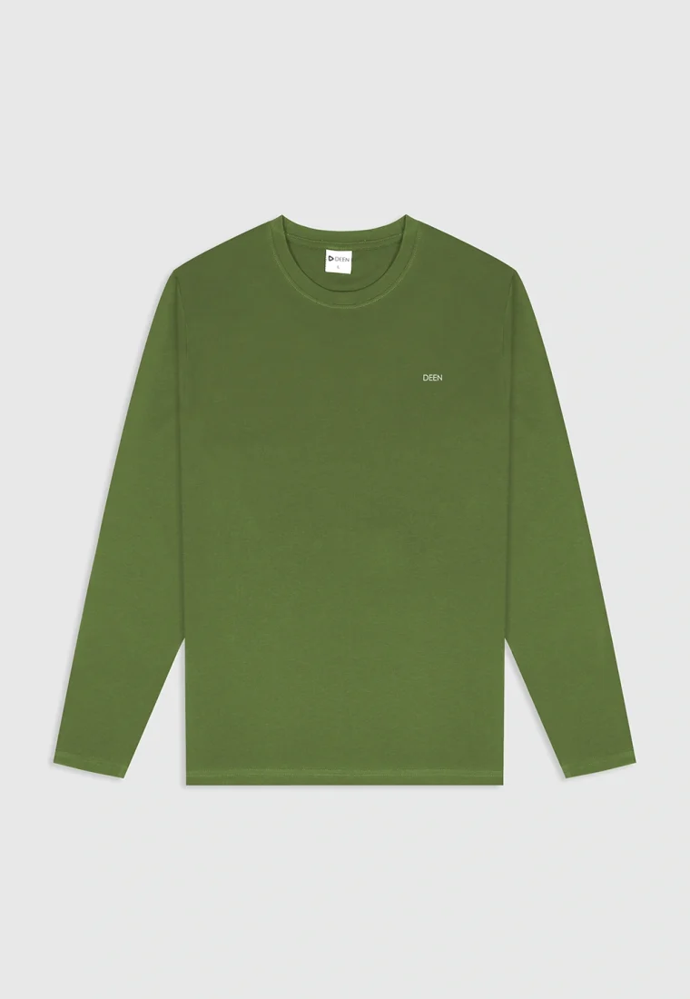 Full Sleeve Green T-shirt in Cotton Blend
