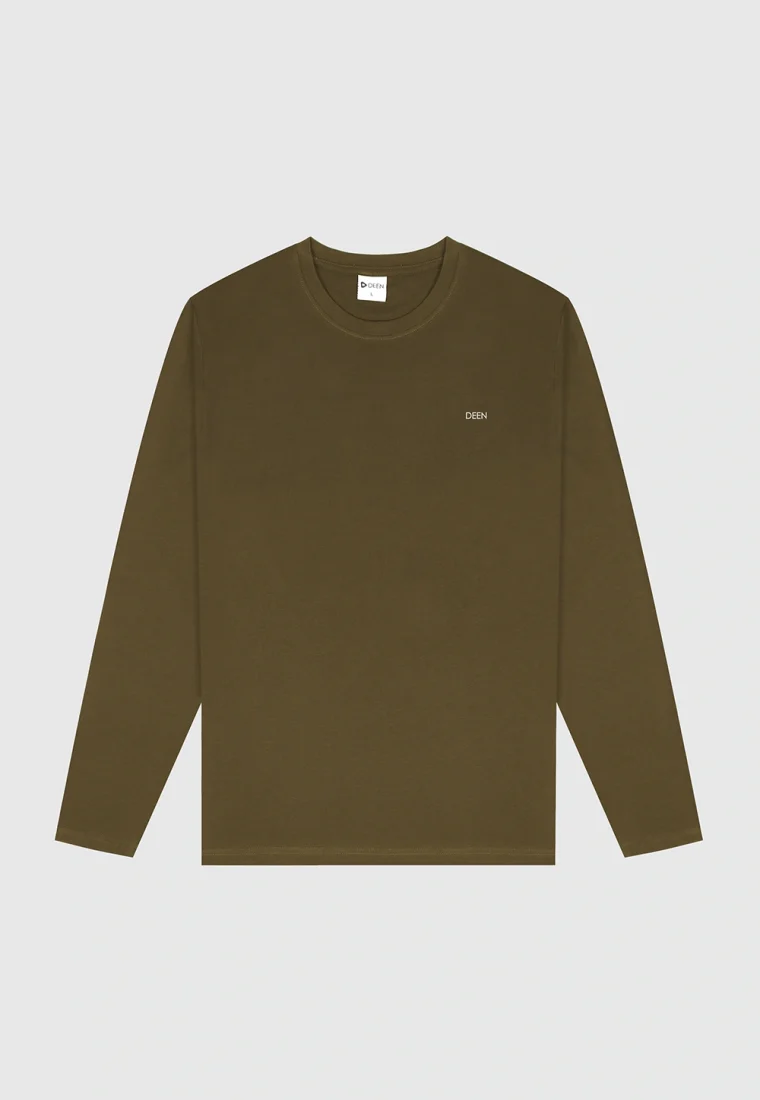 Full Sleeve Olive T-shirt in Cotton Blend