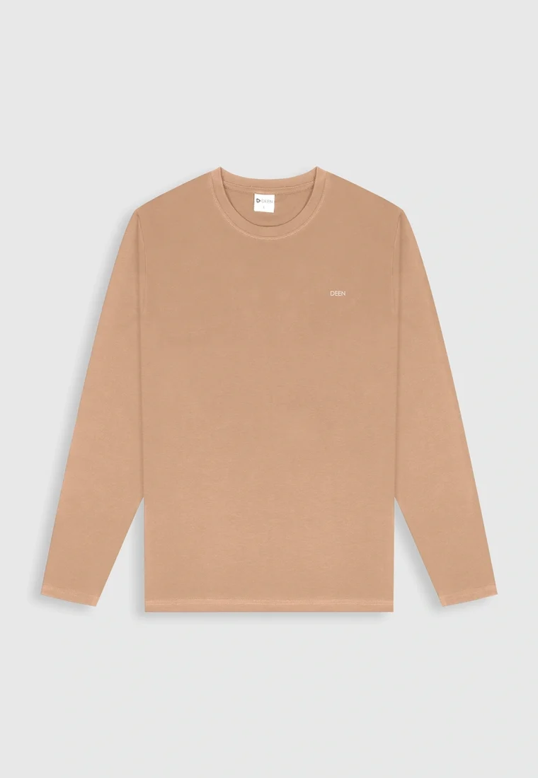 Full Sleeve Brown T-shirt in Cotton Blend