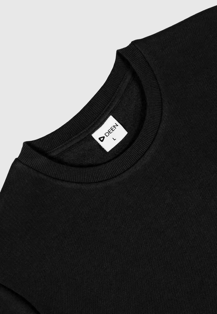 Black Sweatshirt in Cotton-Terry - Image 3