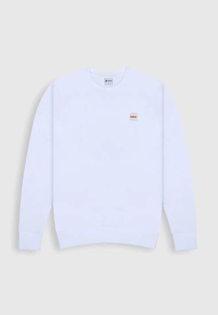 White Sweatshirt in Cotton-Terry