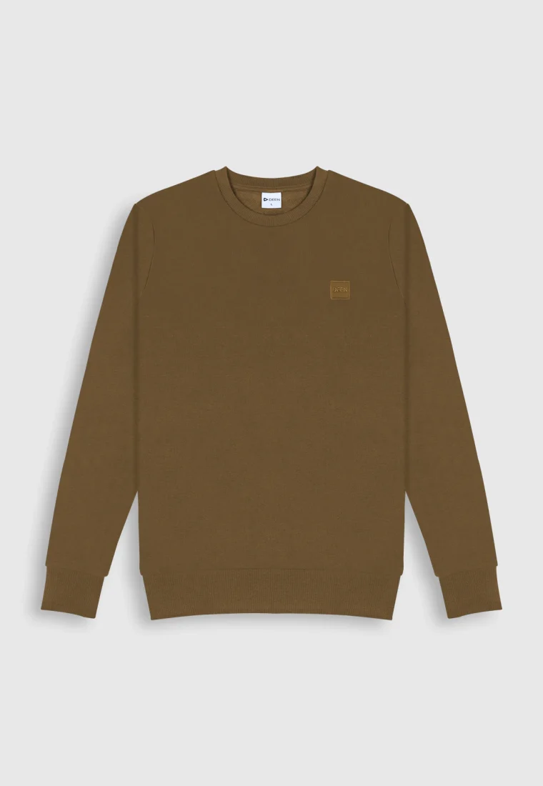 Olive Sweatshirt in Cotton-Terry