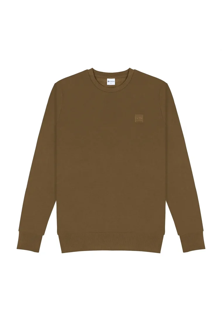 Olive Sweatshirt in Cotton-Terry