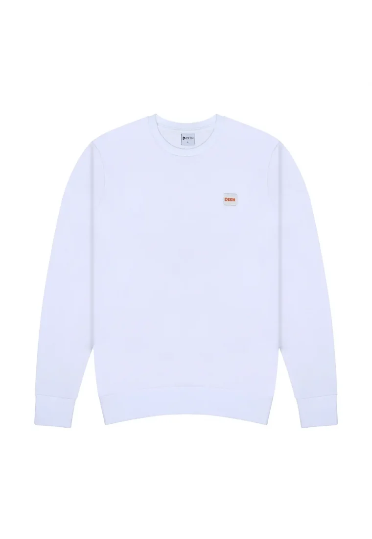 White Sweatshirt in Cotton-Terry