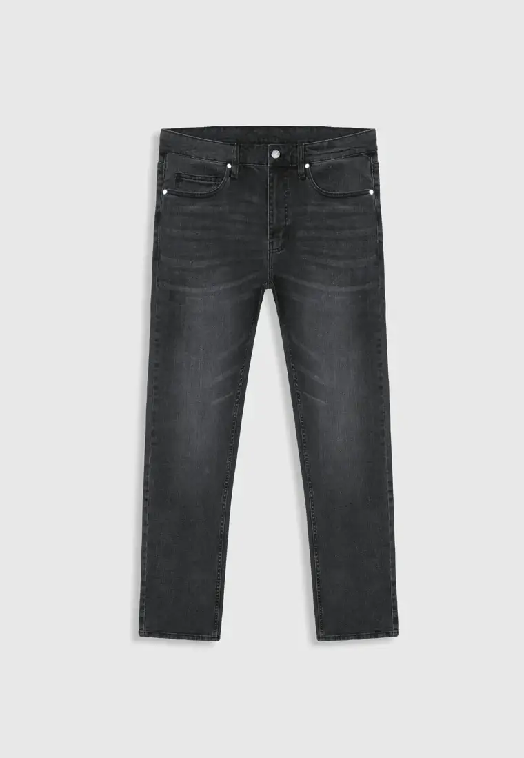 Slim Fit Black Faded Jeans