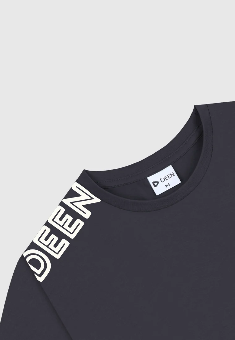 Cotton Black T shirt with Logo Artwork 364 2