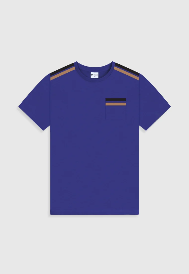 Cotton Blue T-shirt with Print