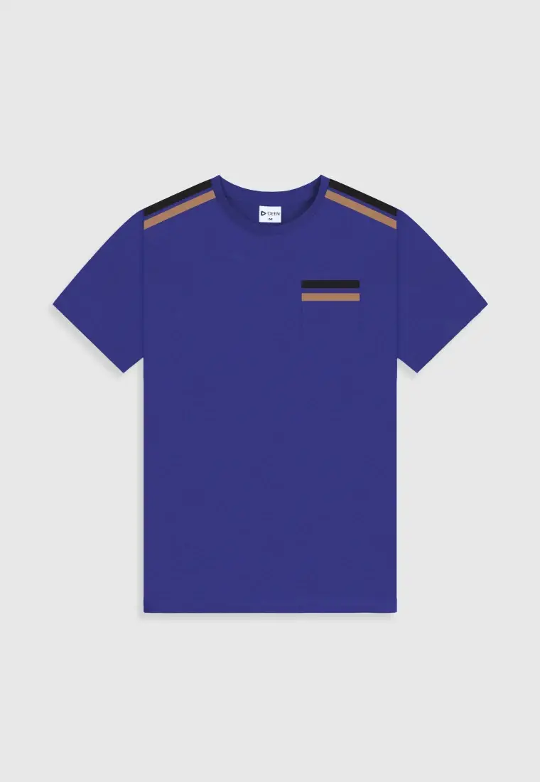 Cotton Blue T-shirt with Print