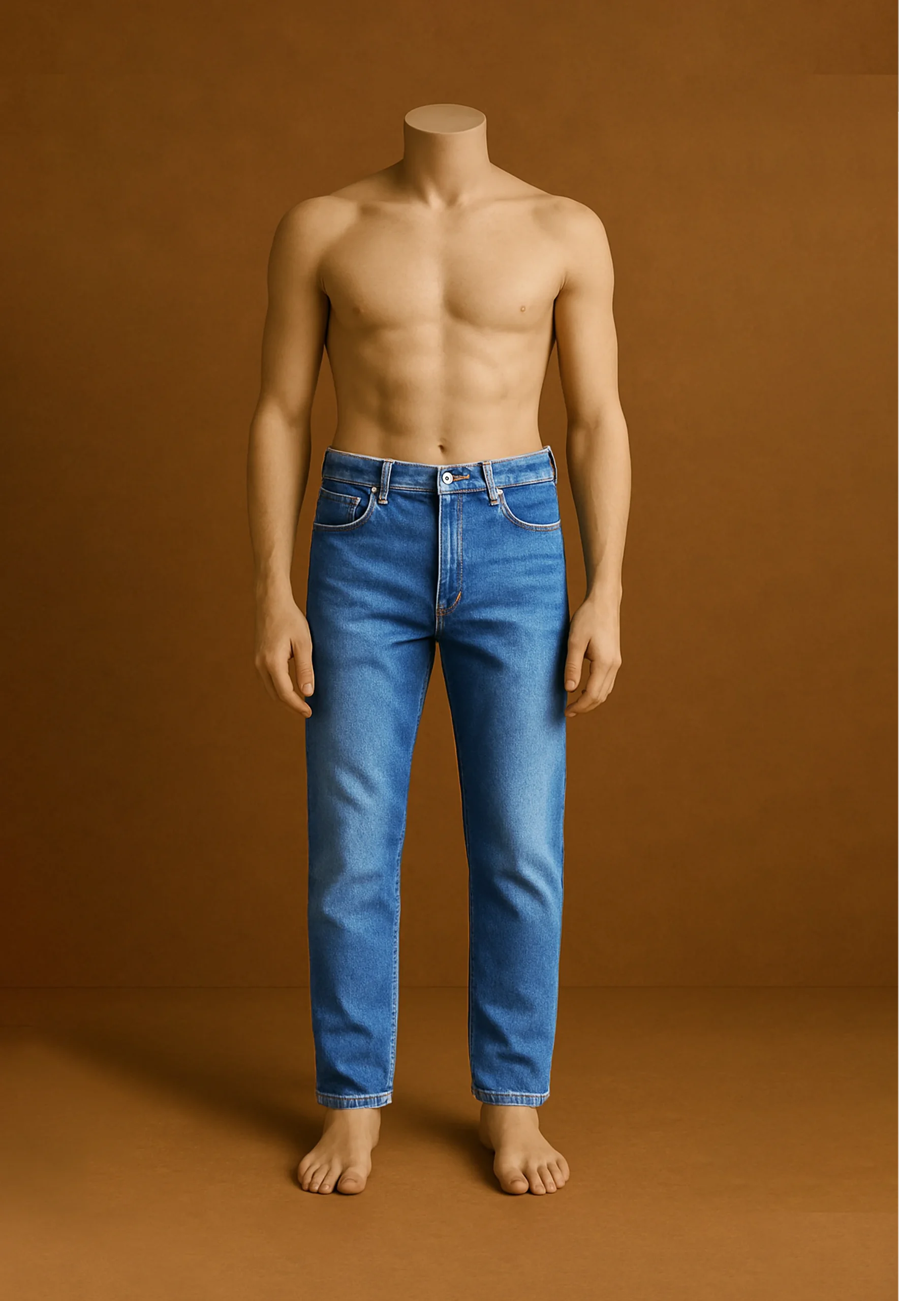 Slim Fit Indigo Mid Blue Jeans - Image 3