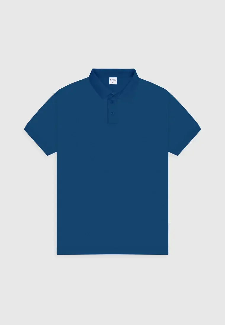 Venice Blue Polo Shirt in Cotton Blend