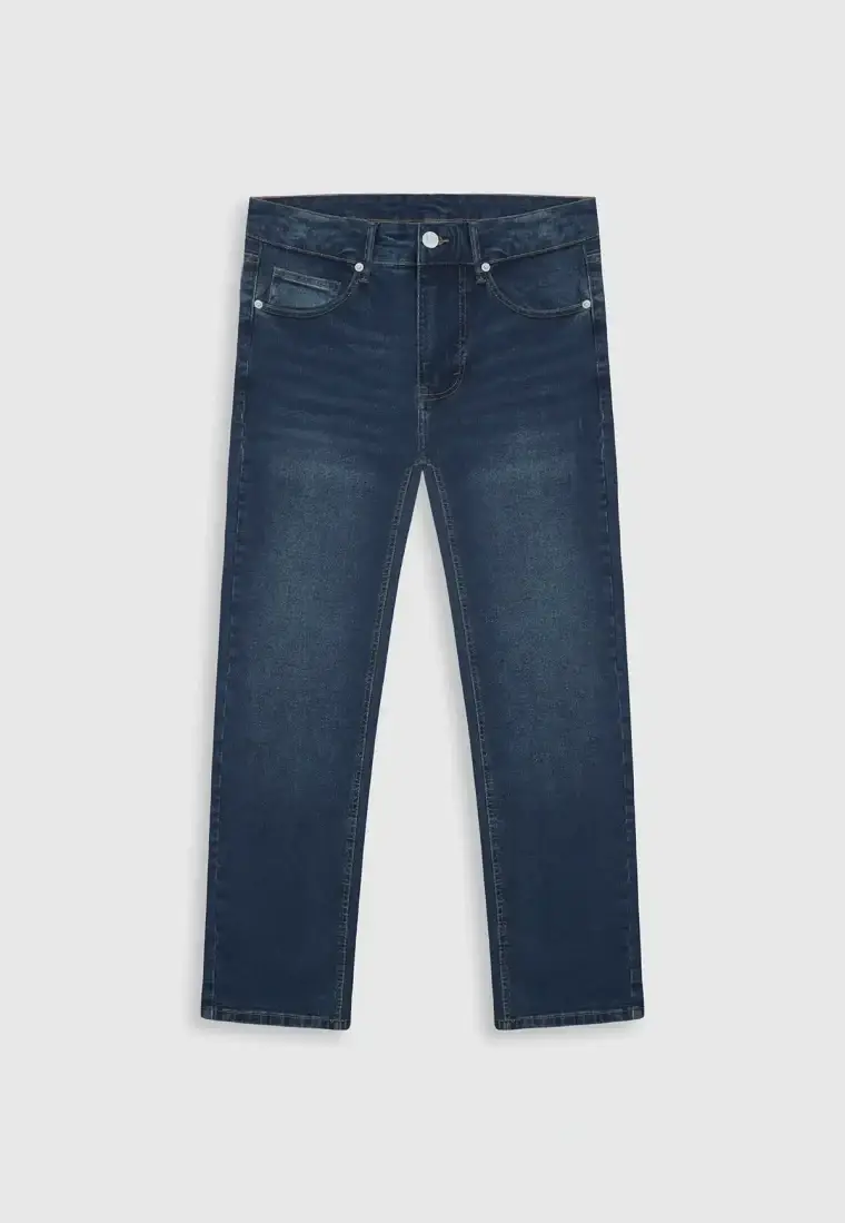 Regular Fit Dark Wash Blue Jeans