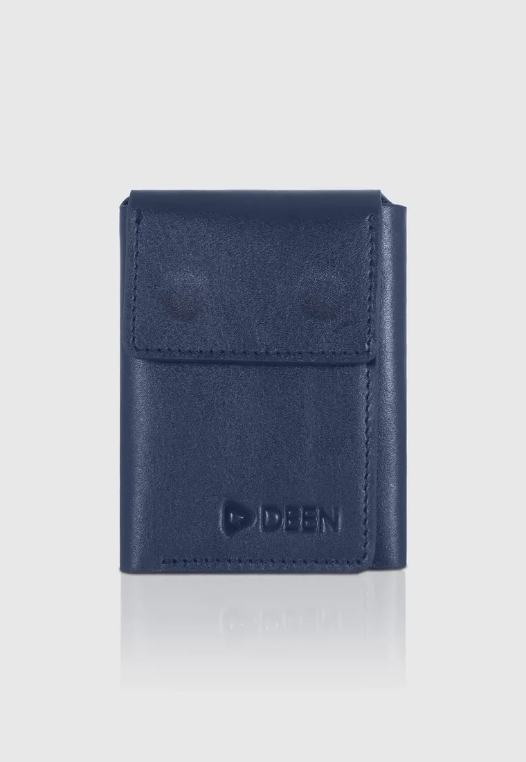 Indigo Navy Trifold Genuine Leather Wallet