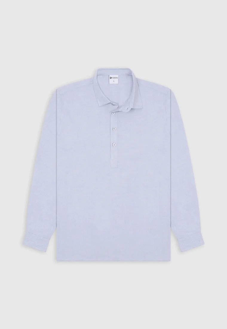 Light Sky Kaftan Cotton Shirt - Regular Fit