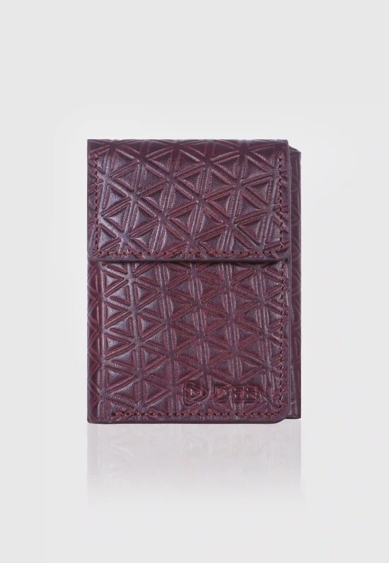 Brick Toned Leather Trifold Wallet