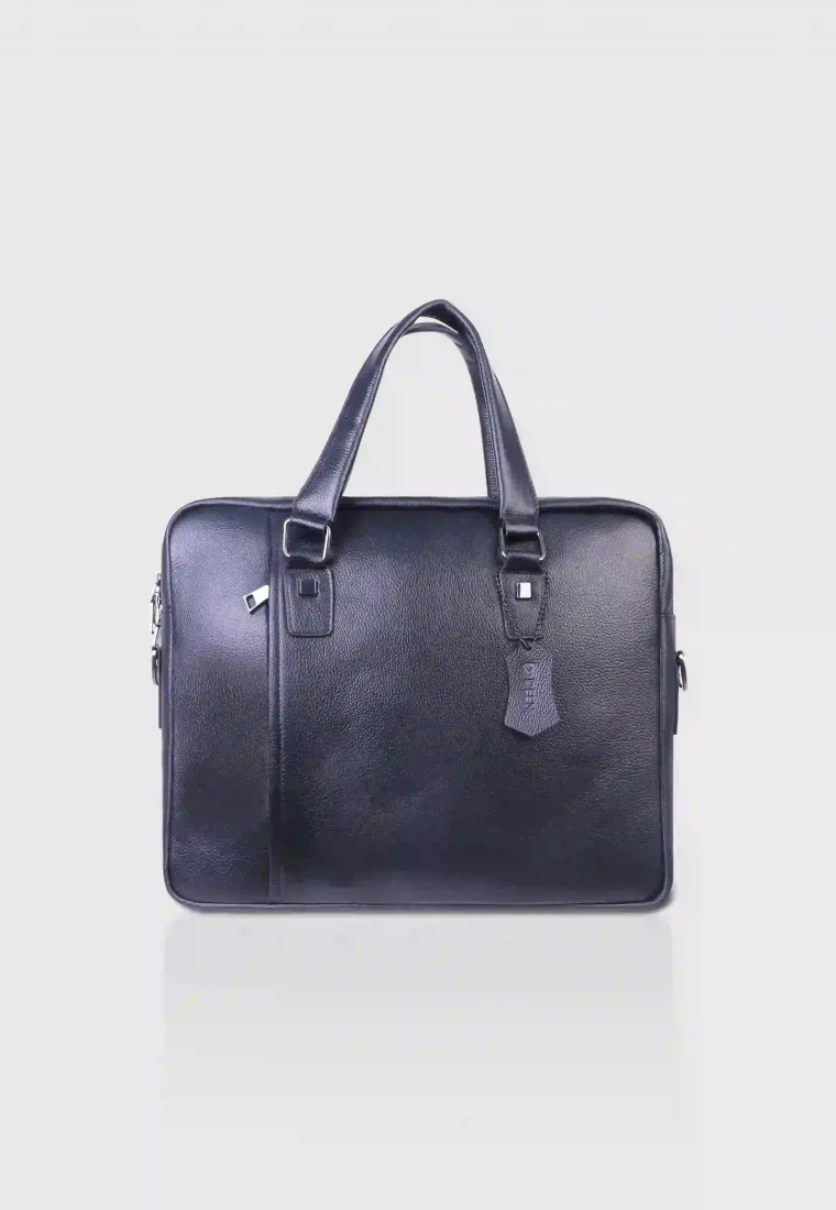 Matte Black Executive Leather Bag