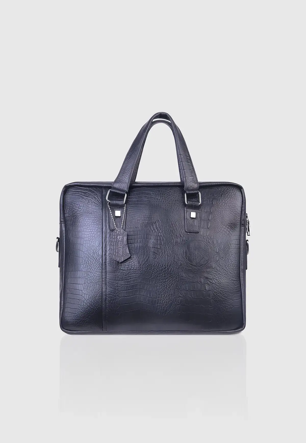 Croco Black Executive Leather Bag