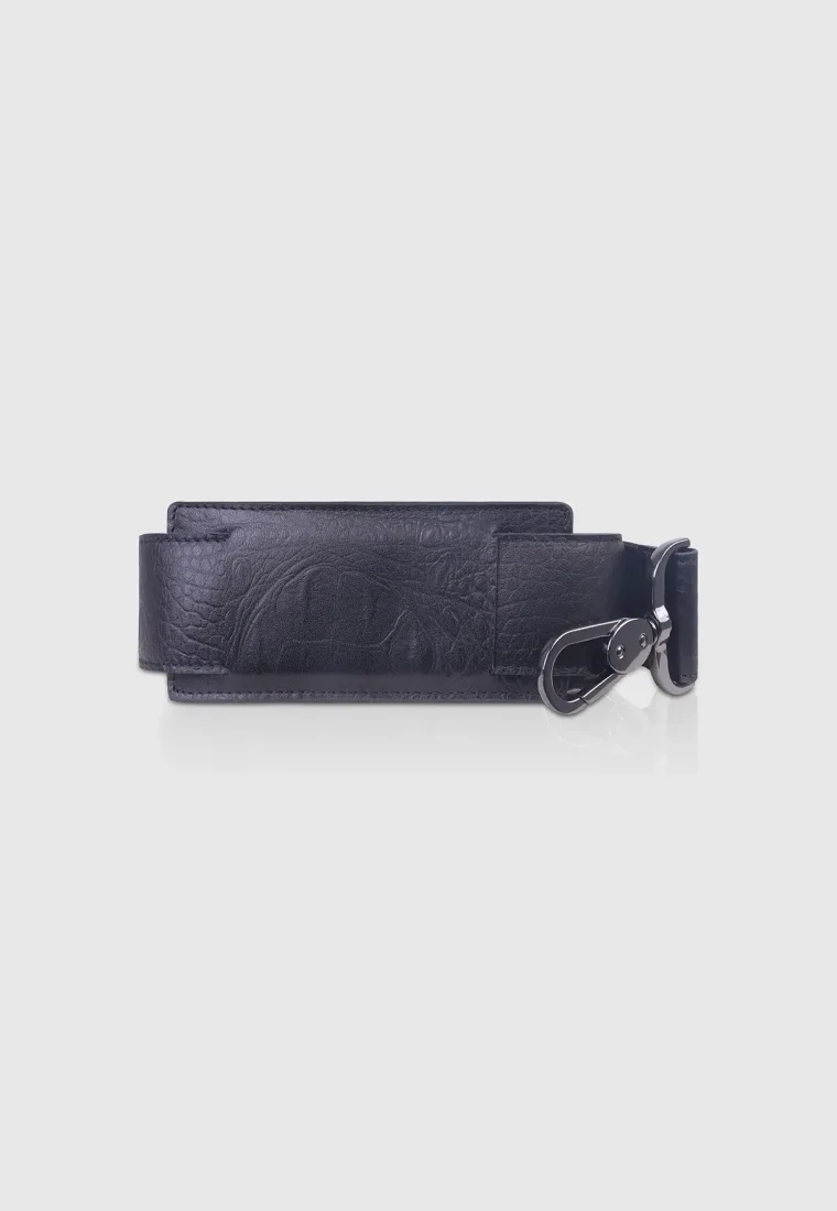 Croco Black Executive Leather Bag - Image 3