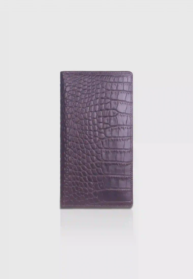 Muted Maroon Leather Long Wallet