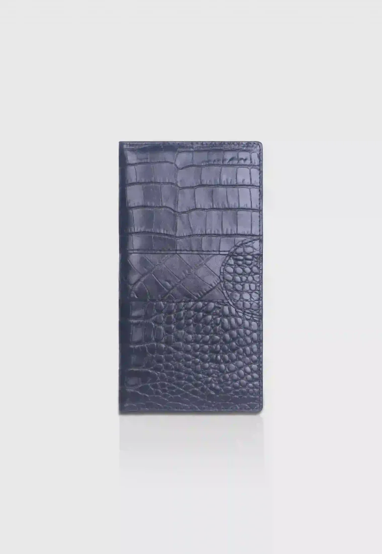 Croco pattern Leather Long Wallet