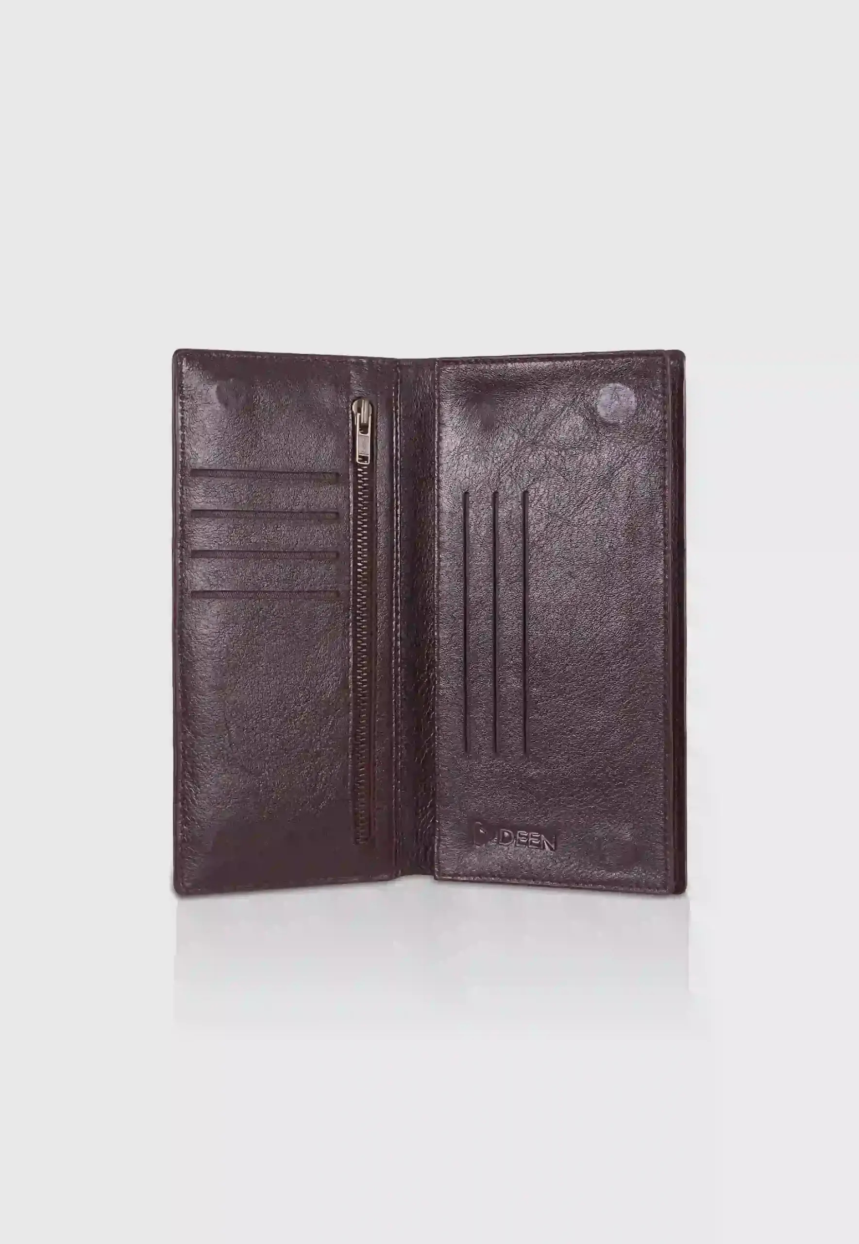 Dual Drift Brown Leather Long Wallet - Image 2