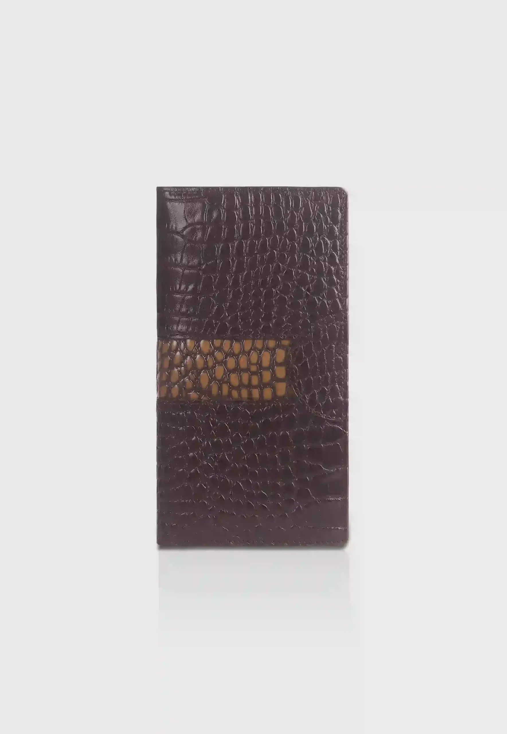 Dual Drift Brown Leather Long Wallet