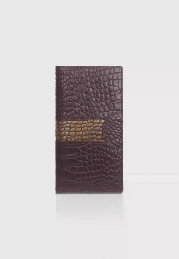 Dual Drift Brown Leather Long Wallet