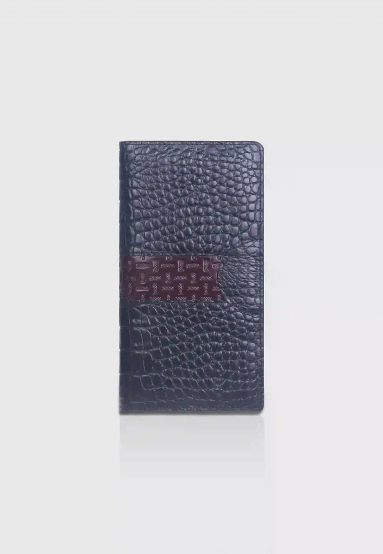 Croco pattern Leather Long Wallet