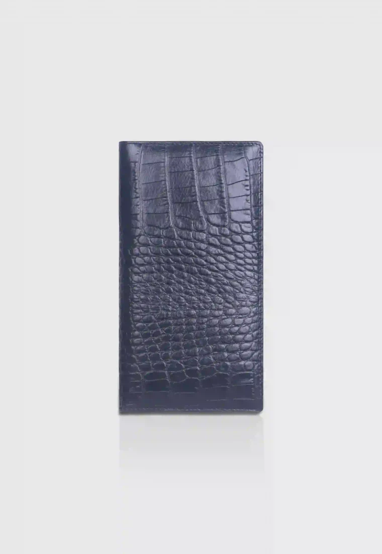 Croco Pattern Leather Long Wallet