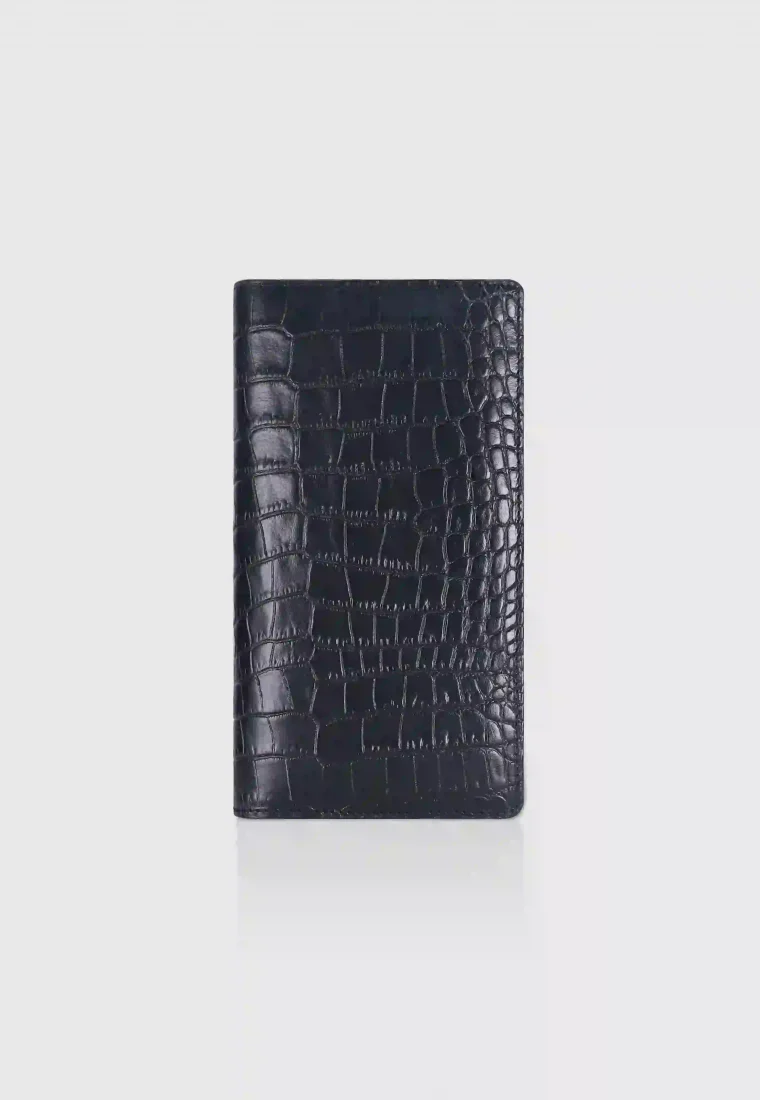Croco Pattern Leather Long Wallet