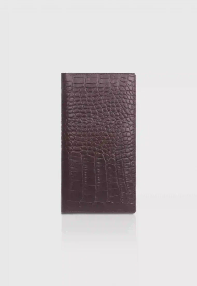 Muted Chocolate Leather Long Wallet