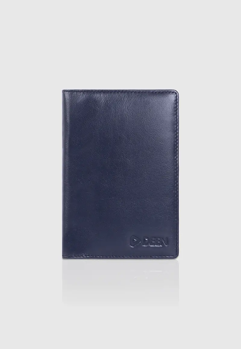 Navy Blue Leather Passport Holder