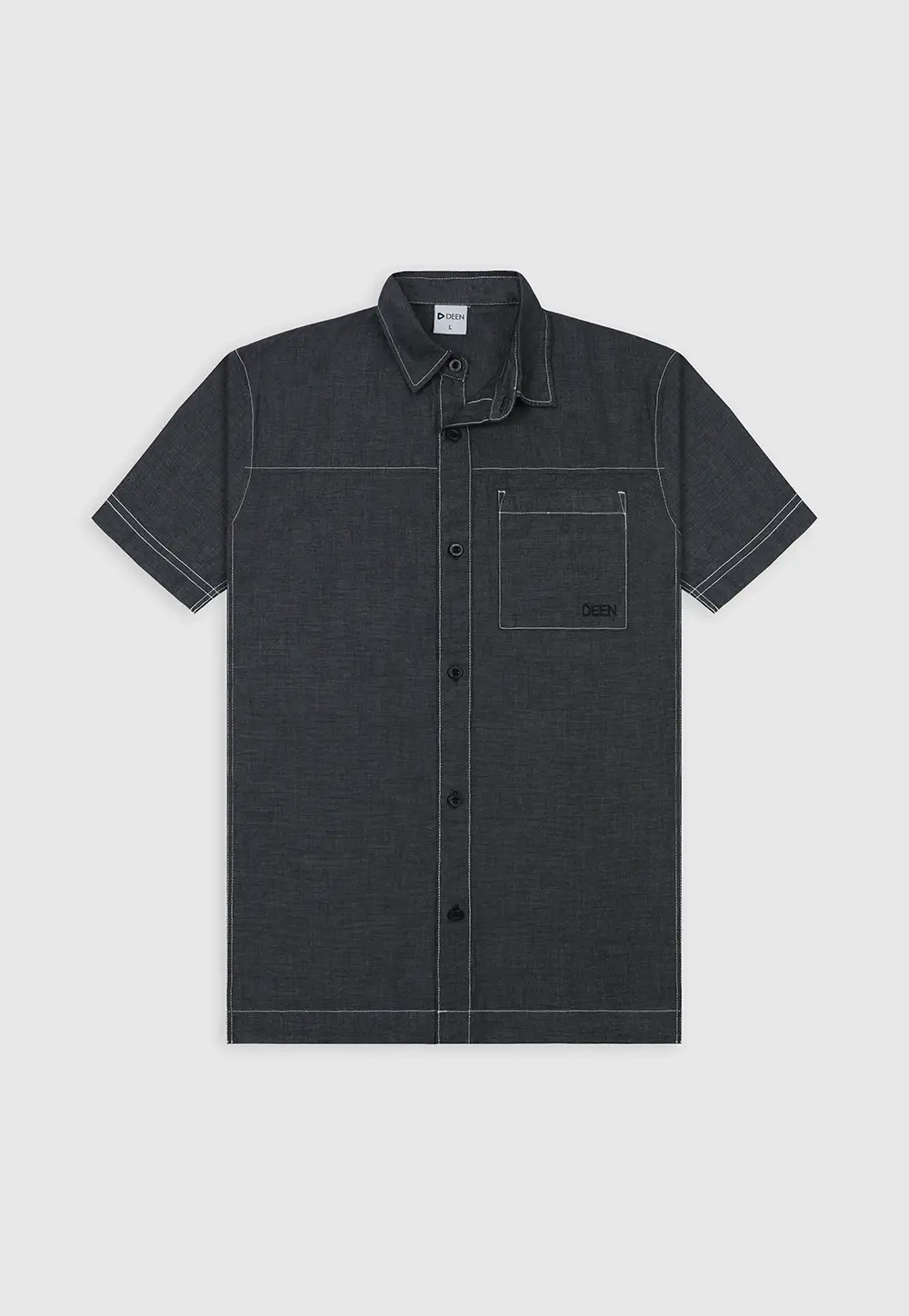 Ash Contrast Stitch Shirt - Regular Fit