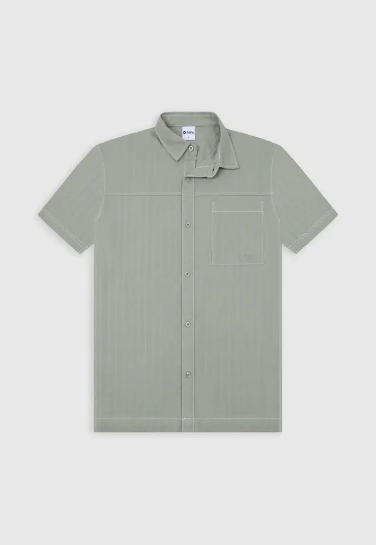 Moss Contrast Stitch Shirt - Regular Fit