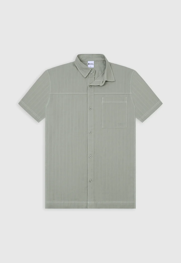 Moss Contrast Stitch Shirt - Regular Fit