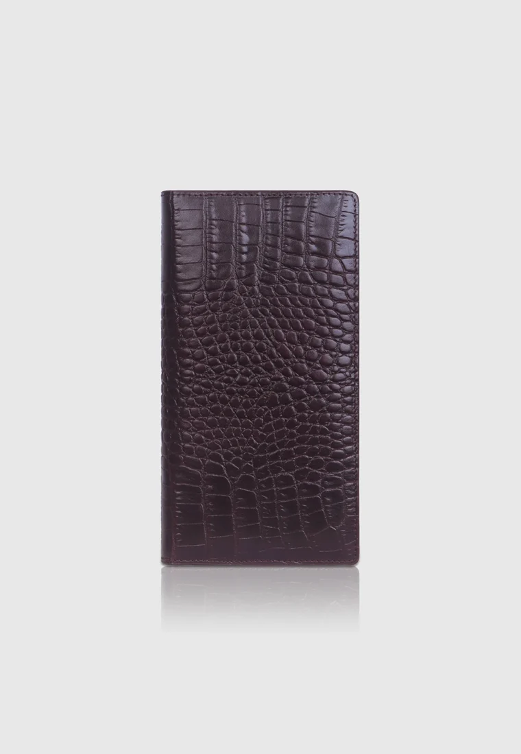 Muted Maroon Coinpocket Leather Long Wallet