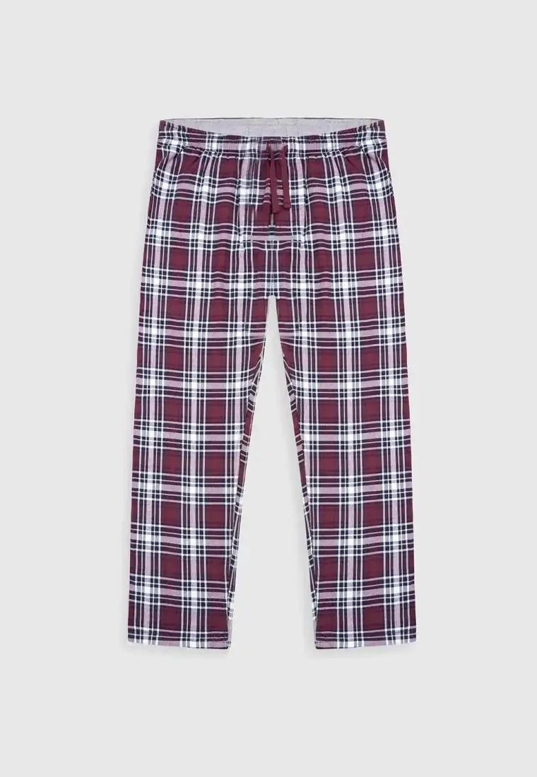 Wineplaid  Trousers - Regular Fit