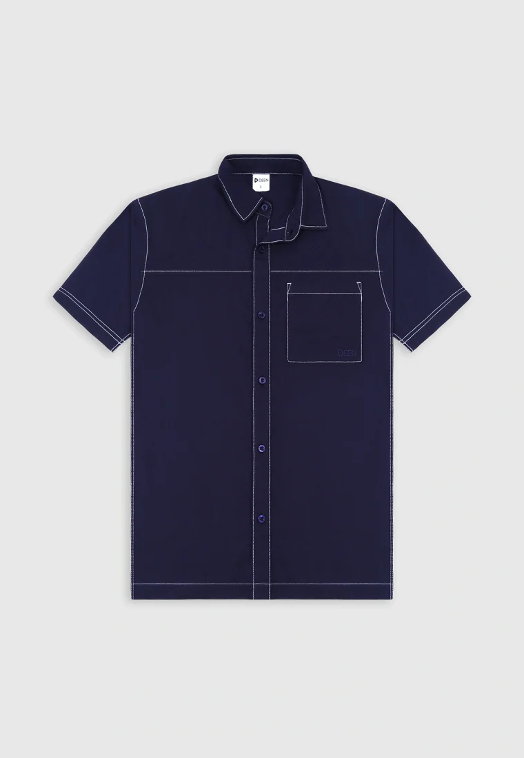 Sapphire Contrast Stitch Shirt - Regular Fit