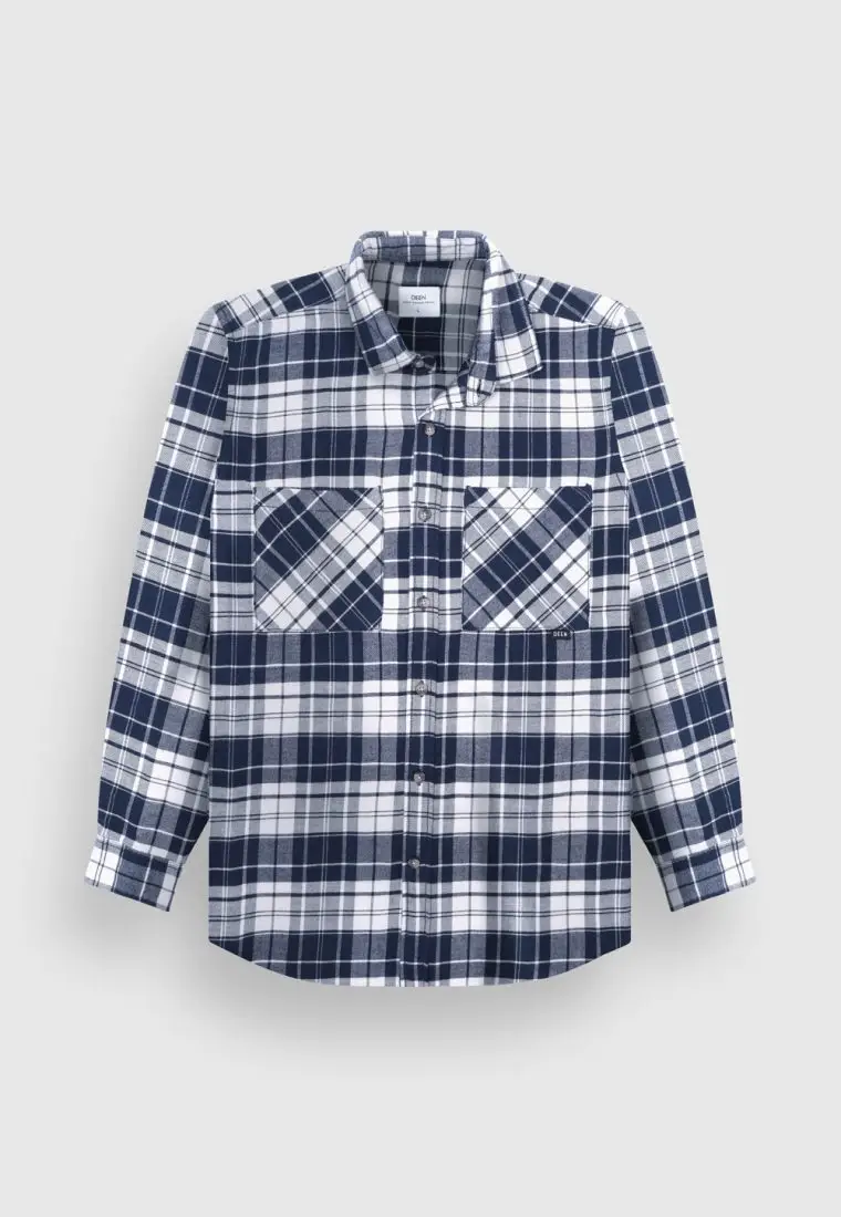 Arctic Blue Check Flannel Shirt