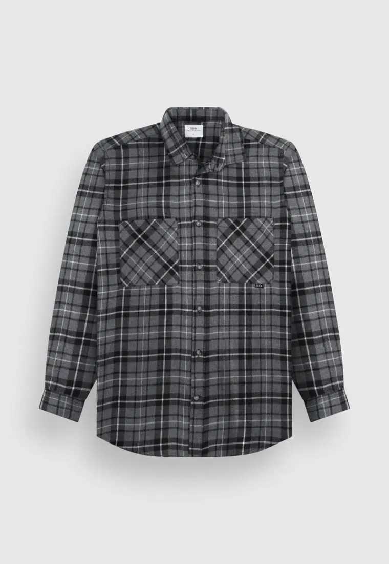 Charcoal Grid Flannel Shirt