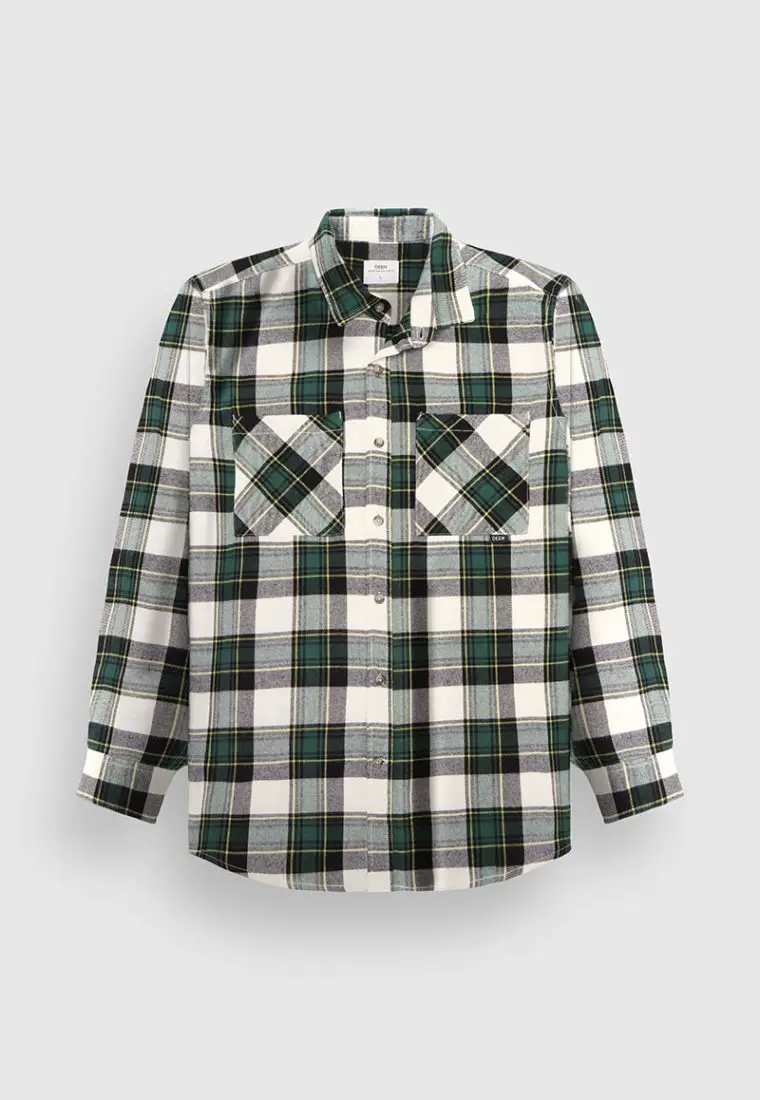Hunter Green Check Flannel Shirt
