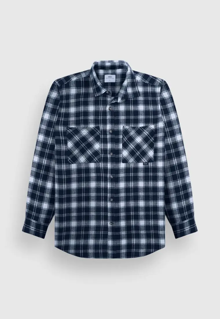 Navy Classic Flannel Shirt