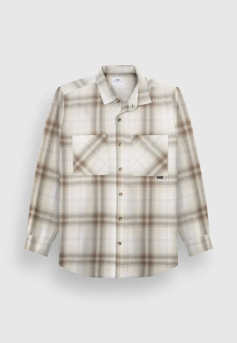 Ash Grey Check Flannel Shirt