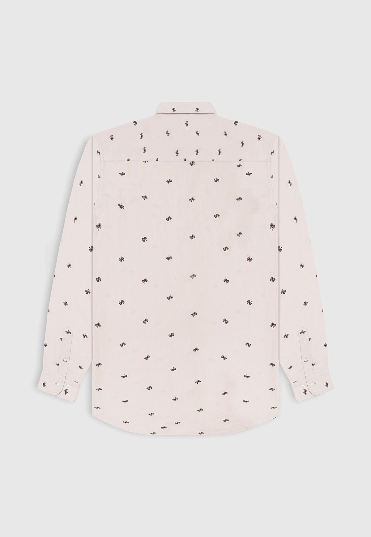 Light Grey Printed Full Sleeve Shirt - Image 4
