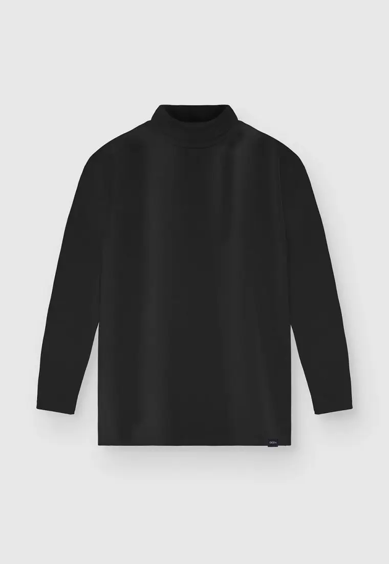 Black Full Sleeve Turtleneck T-shirt