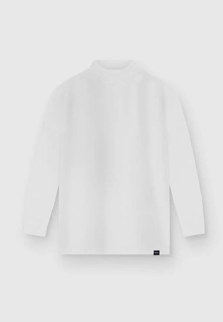 White Full Sleeve Turtleneck T-shirt