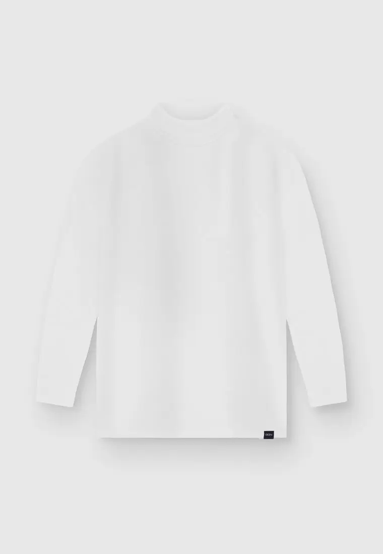 White Full Sleeve Turtleneck T-shirt